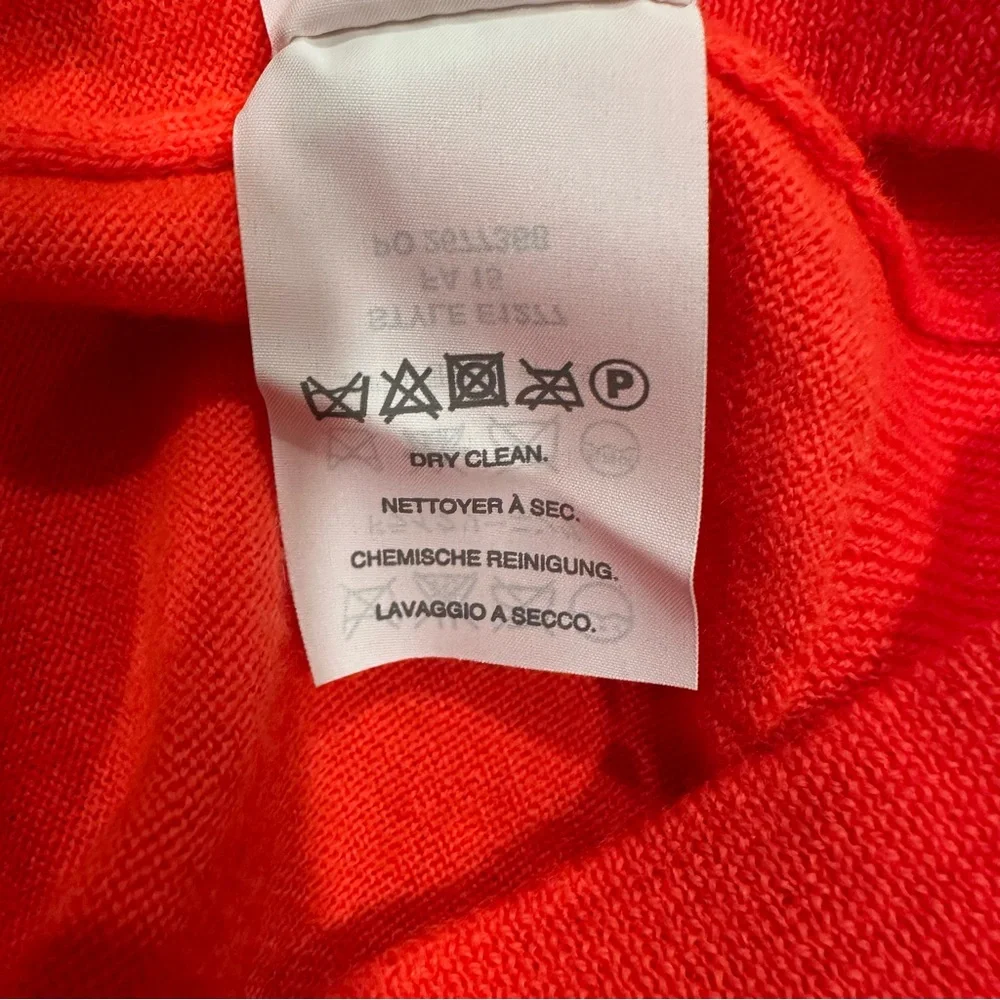 J. Crew Women’s Bright Orange 100% Merino Wool Crew Neck Sweater Size Small